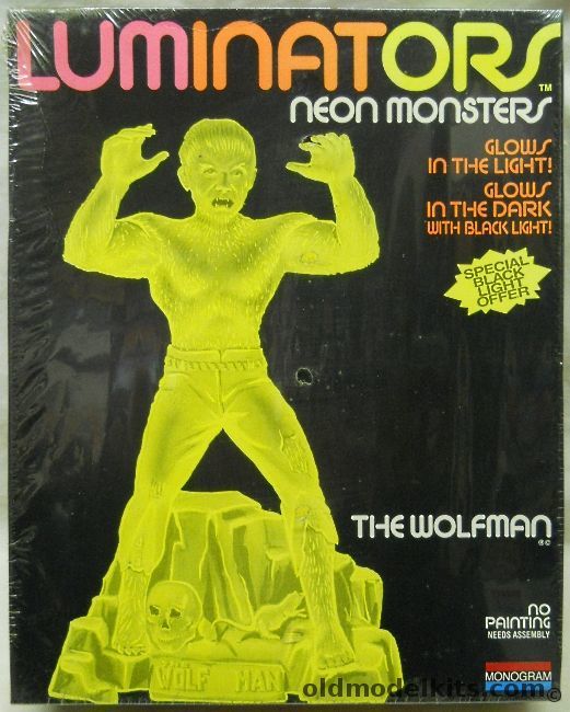 Monogram 1/8 The Wolfman Luminators Glow In The Dark - (ex Aurora), 1621 plastic model kit